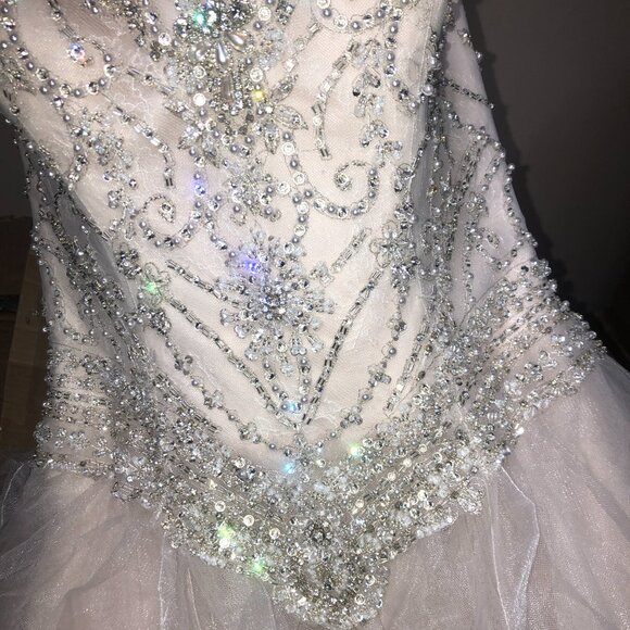 Sample BLUSH PINK Wedding Dress, BLING Prom Princess Disney Ballgown Cinderella - Picture 5 of 15